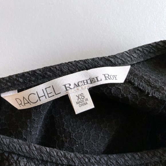 Rachel Roy Black Textured Fringe Sleeveless Top, Go West Tassel Tank Top, XS - Picture 5 of 8